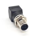 thumbnail image 1 of HELIAHO M12 to RJ45 Bulkhead Adapter Waterproof M12 A Code 4 Pin Male to RJ45 Jack Straight Black CJ911-84647, 1 of 8