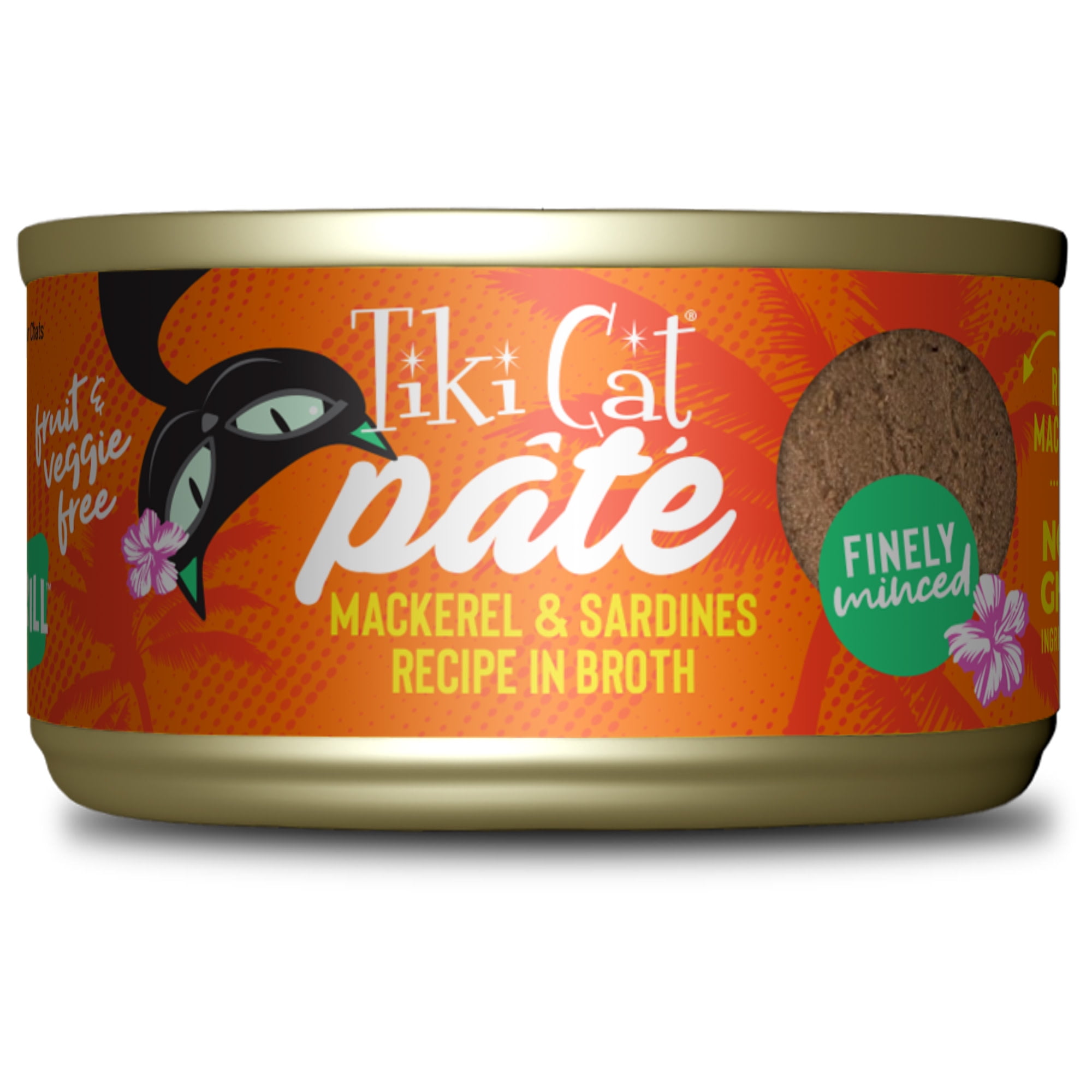 (12 pack) Tiki Cat Grill Pate Wet Cat Food, Mackerel & Sardines, 2.8 oz. Can