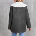 thumbnail image 5 of Sherpa Fleece Long Trench Coat for Women Winter Warm Notch Lapel Collar Double Breasted Overcoat Jacket Mid-length (XX-Large, Dark Gray), 5 of 6