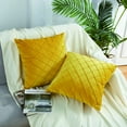 thumbnail image 2 of Pack of 2 Velvet Decorative Pleated Throw Pillow Covers Soft Solid Square Cushion Case for Couch, 22 x 22 inches, 2 of 9