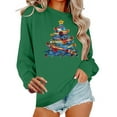 thumbnail image 2 of HOMBOM Womens Athletic Sweatshirts Festive Green Christmas Crewneck Soft Merry Tree Xmas Sweatshirt for Adult, 2 of 6