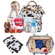 thumbnail image 5 of Mochila para pañales con estampado de vaca para bebés, niñas y madres con accesorios, 5 of 7