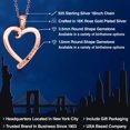 thumbnail image 2 of Gem Stone King 18K Rose Gold Plated Silver Blue Sapphire Heart Pendant Necklace for Women | 0.26 Cttw | Gemstone September Birthstone | Round 3.5MM | With 18 inch Chain, 2 of 6