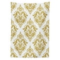 thumbnail image 3 of Ambesonne Damask Tablecloth Rectangular Table Cover, Victorian Classical Lovers, 60"x84", Yellow and White, 3 of 4