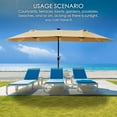 thumbnail image 5 of Kozyard 15ft Large Patio Umbrella with Solar Lights Outdoor Umbrella Effortless Crank Lift, Sturdy Weather-Resistant Canopy for Garden Deck Poolside Patio (Beige W/SolarLight), 5 of 9