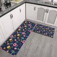 thumbnail image 2 of Pioneer Flower Floral Print Pattern Kitchen Rugs Sets Of 2, Anti Fatigue Non Slip Washable Floor Mats for Kitchen Sink Laundry, 17X30 Inch + 17X47 Inch, 2 of 6