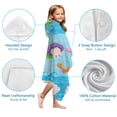 thumbnail image 7 of Mermaid Princess Sea Pattern Hooded Bath Towel，60"x35" for Ages 3 To 12 Kids, Quick Dry Lightweight Soft Microfiber Hood Beach Towel Cover Up for Kids, 7 of 7