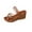 Brown, variant on Sandals For Women 2025 Comfortable Boho Wedge Heel Open Toe Slip-on Slides Slippers Comfortable Walking Beach Sandals for Women Dressy Summer 9
