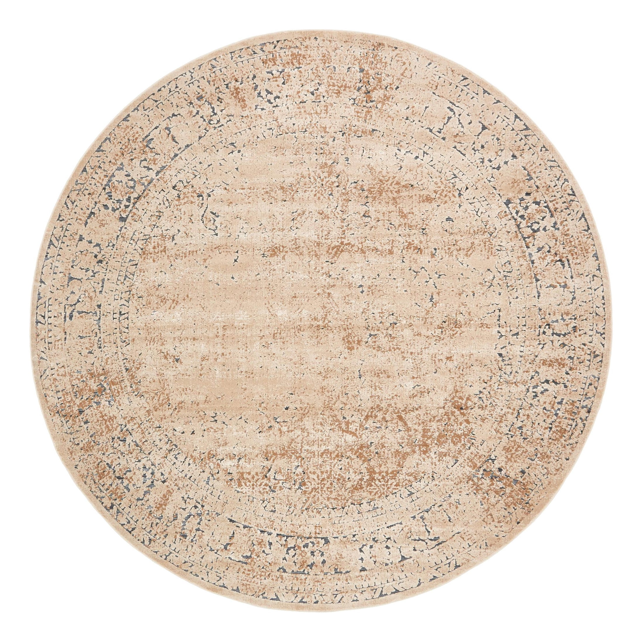 Unique Loom Chateau Collection Area Rug - Jefferson (7' 10" Round Beige/Light Brown)