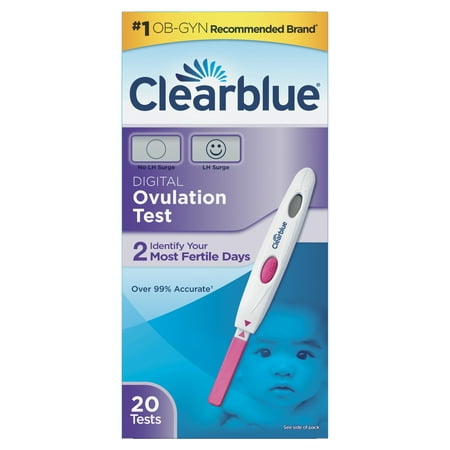 Clearblue Digital Ovulation Predictor Kit, featuring Ovulation Test with digital results, 20 Digital Ovulation (Best Time To Test Ovulation)