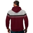 thumbnail image 5 of MELDVDIB Mens Color Block Hoodies Jacquard Knit Long Sleeve Pullover Hooded Sweatshirt Tops with Front Pocket for Daily Wear Casual Outings, 5 of 6