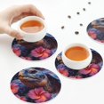 thumbnail image 5 of Disketp Realistic Flower Turtle Funny Coasters,6 Pcs Leather Coasters with Holder, Perfect Housewarming Hostess Gifts,Protect Furniture from Water Marks Scratch and Damage, 5 of 5