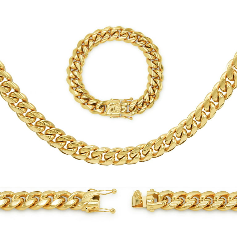 24K Real Gold Filled Chain Necklace Bracelet Yellow Pure Gold Filled Chain  Bracelet for Women Thin Chain Gold Filled Chain Set for Women Necklace
