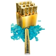 King of Sparklers Gold 12"-inch Gender Reveal Confetti Cannons mom dad it's a boy party (Gold Gender Confetti, 2 Blue)