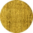 thumbnail image 1 of Ahgly Company Machine Washable Indoor Round Abstract Yellow Modern Area Rugs, 4' Round, 1 of 4