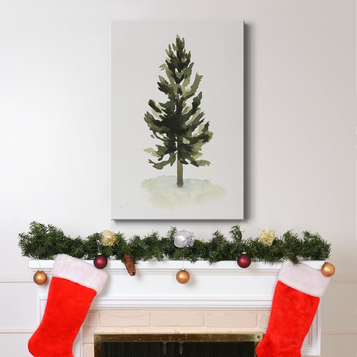 Watercolor Pine I- Gallery Wrapped Canvas