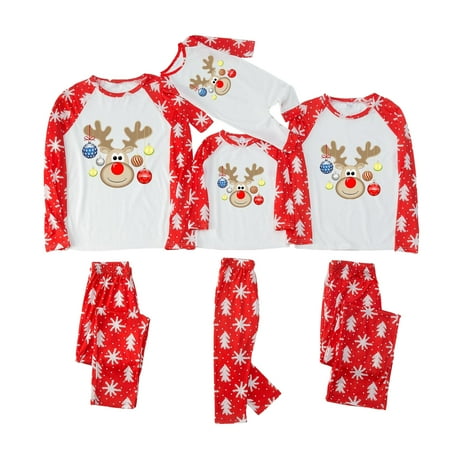

Matching Christmas Pajamas for Family Holiday PJs for Women/Men/Kids Vacation Cute Printed Loungewear Sleepwear E Baby 12M