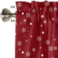 thumbnail image 5 of CUH 1-Piece Xmas Rod Pocket Short Curtain Kitchen Valance Cafe Tier Bathroom Scarf Slot Top Window Curtain Christmas Window Drape Christmas Short Curtain G W:57"x H:18", 5 of 5