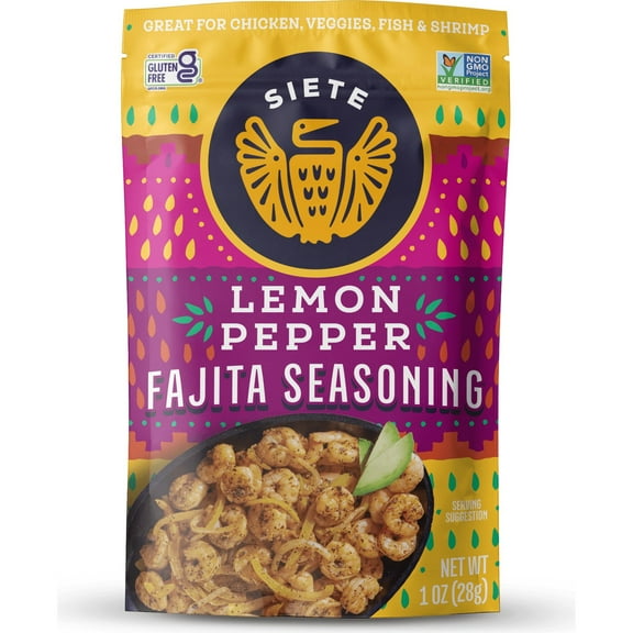 Pack Of 3 Siete Lemon Pepper Fajita Seasoning, 1 oz (Package May Vary)