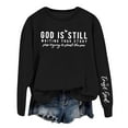 thumbnail image 3 of SIYUDAN Women Sweatshirt Long Sleeve Sweatshirt Pullover Tops for Women Black Pullover Adult Plain Crewneck Sweatshirt Winter Sweatshirt for Women Street Style, 3 of 3