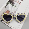 thumbnail image 3 of 1PC Glasses Black Valentines Day Sunglasses Heart Floral for Women Fashion Style Rimless Clear Package Sunglasses, 3 of 4