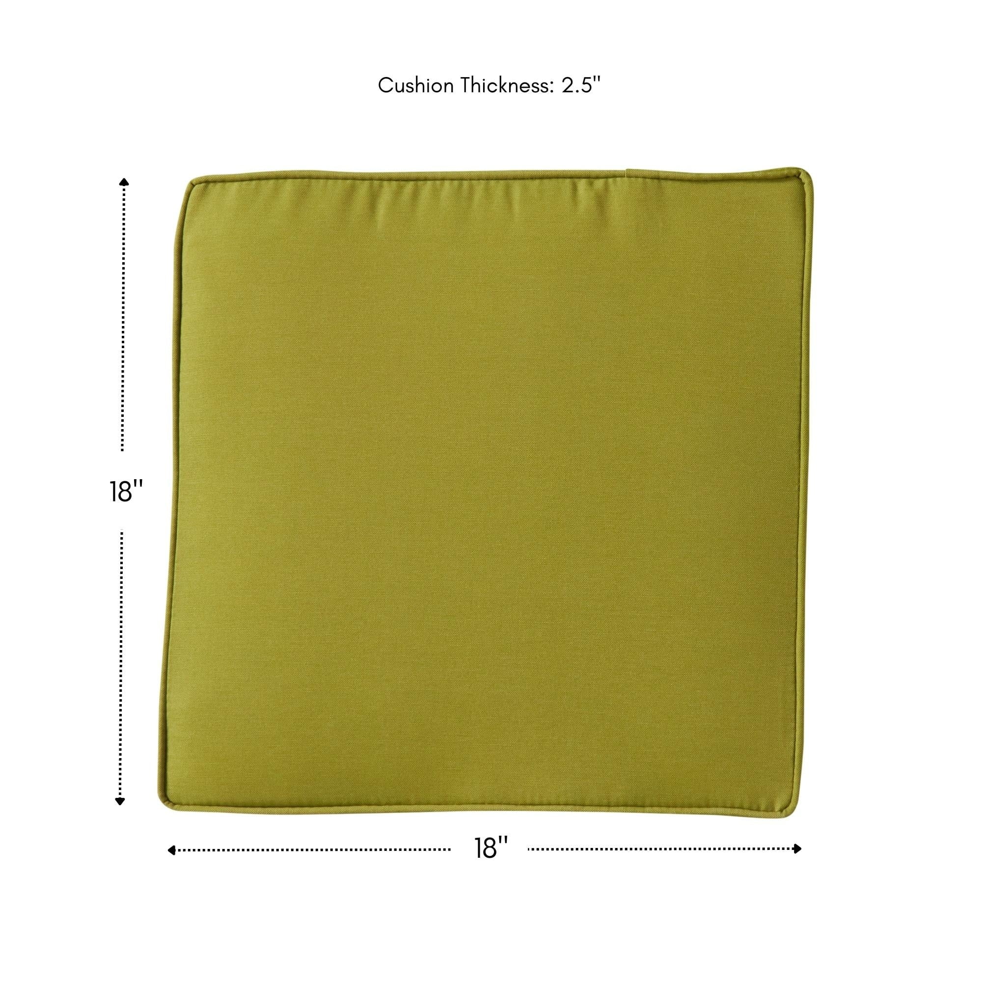 Greendale Home Fashions Outdoor 18'' x 18'' Square Seat Pad, Set of 2, Kiwi
