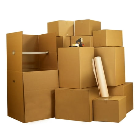 UBmove™ 7 Room Wardrobe Kit 70 Corrugated Moving Boxes with Packing Supplies