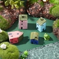 thumbnail image 2 of 4Pcs Resin Village House Miniature Fairy House Mini Resin House Fairy Cottage House Pink & Dark Blue & Light Blue & Red Fairy Cottage House DIY Decoration, 2 of 7