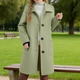 thumbnail image 2 of IVEYRTF Childrens Winter Coat Single Breasted Lapel Wool Trench Overcoat Long Sleeve Mid Long Length with Pockets Outerwear for Boys and Girls Kids Pea Coat Jacket(Green,14-15 Years), 2 of 6