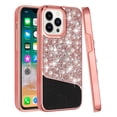 thumbnail image 2 of For iPhone 14 PRO Case Bling Faux Rhinestone and Pearl Hybrid Fashion Cover, 2 of 3