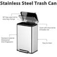 thumbnail image 3 of Kitchen Trash Can, Stainless Steel Waste Bin Trash Can with Soft Close Lid, Step-on Garbage Bin, 3 of 8