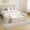 Beige, variant on YWEN 88.58" Chenille End of Bed Bench Chaise Lounge, Upholstered Bedroom Bench with Armrests & Bolster Pillows, PVC Legs for Living Room Entryway Apartment Dorm