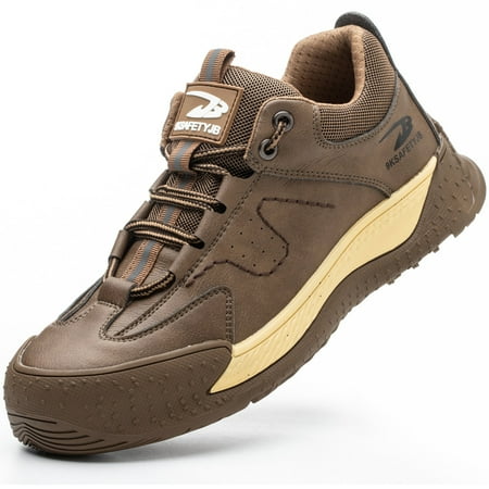 

Tanleewa Leather Steel Toe Work Safety Shoes for Men Shoe Size Men6.5/Women7.5