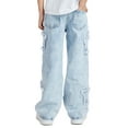 thumbnail image 3 of Happy Cherry Boy's Baggy Jeans Pants Kids Elastic Waist Denim Trousers Teen Pull On Cute Star Pants Casual Loose Streetwear with Pocket 10 Years, 3 of 7