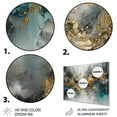 thumbnail image 3 of Designart "Modern Contemporary Abstract Grey and Gold I" Abstract Marble Metal Art Living Room, 3 of 4