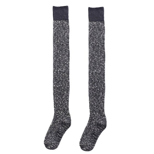 Womens Warm Socks Winter Womens Winter Warm Ladies Pure Cotton Over The Knee Stockings Solid Color Socks
