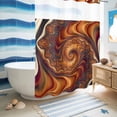 thumbnail image 5 of No Hook Shower Curtain, Brown Orange Black Shower Curtains for Bathroom with See Through Top Window, Modern Tie-dyeing Ombre Abstract Art Waterproof & Washable Bath Curtain Extra Long 72"x84", 5 of 9