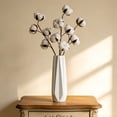thumbnail image 4 of JILIJIA 12-Inch Tall Textured Decorative Flower Vase, White Ceramic Vase for Home Decor, 4 of 9
