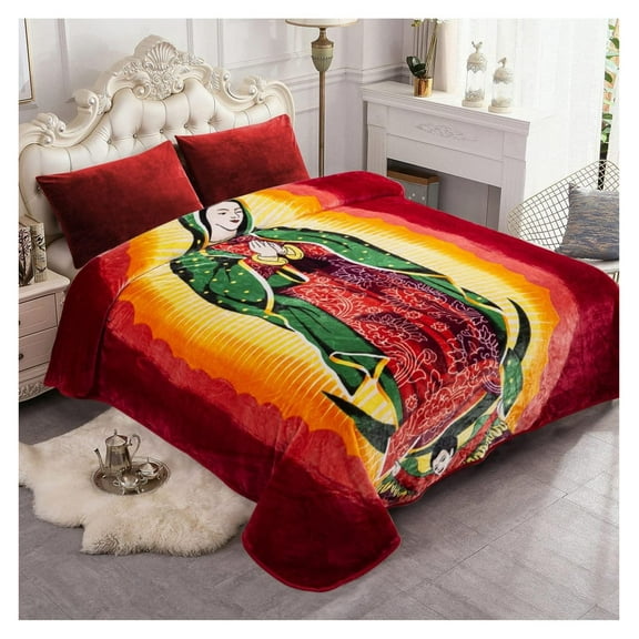 Omsix Plush Fleece Blanket Queen Size 91" x 75", 3.7LBs 1 Ply Soft Korean Mink Warm Lightweight Bed Blanket for Autumn Winter
