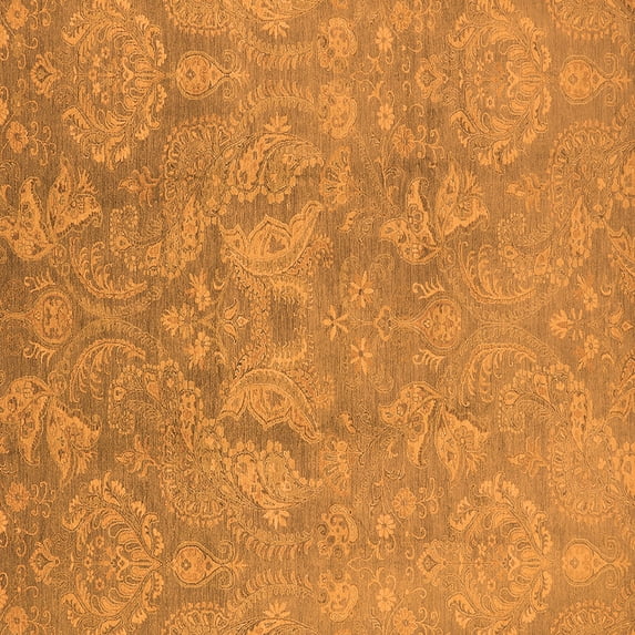 Ahgly Company Indoor Square Oriental Orange Industrial Area Rugs, 4' Square