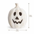 thumbnail image 3 of Halloween Home Decorations Pumpkin Jack O Lantern, Handmade White Resin Pumpkin with Flameless Candle Light, Rustic Fall Decor for Tabletop Front Door Porch Room, 3 of 6