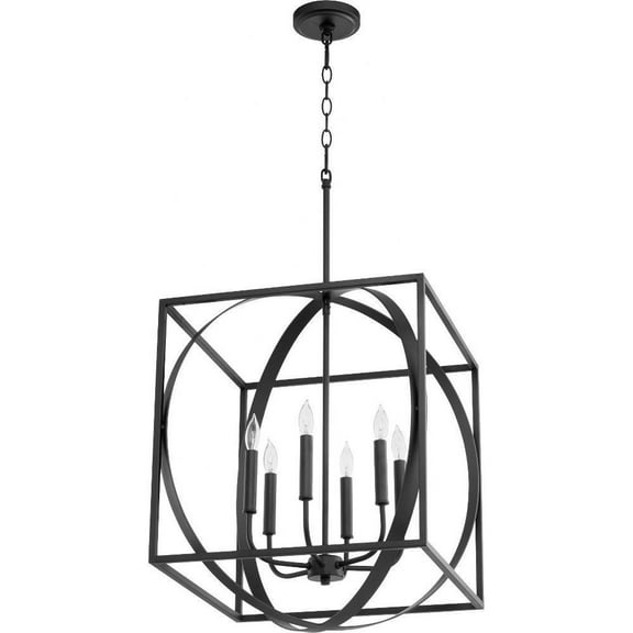 6 Light Cube/Sphere Pendant in Soft Contemporary Style-18 inches Wide By 23.75 inches High-Noir Finish Bailey Street Home 183-Bel-3401114