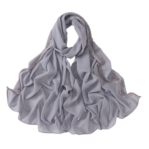 Women's Solid Color Crinkled Hat With Muslim Ethnic Hijab