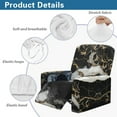 thumbnail image 4 of SCRAWLGOD Marble Print Black White Recliner Cover with Pocket Single Reclining Slipcover 4-Pieces Lazyboy Recliner Armchair Cover with Elastic Bottom Furniture Protector for Pet, 4 of 7