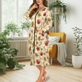 thumbnail image 2 of FKELYI Christmas Candy Gingerbread Man Print Women Zipper Up Nightgowns with 2 Pockets Fall Sleepwear Dress Long Sleeve Nightwear Soft Bathrobes Full Length Loungewear, 3XL, 2 of 6