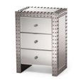 thumbnail image 2 of Jahnel Nightstand, Stainless Steel Nightstand, MDF Nightstand, Mirrored Nightstand, Bedroom Nightstand, Three Drawer Nightstand, Silver Nightstand, Mirrored Bedside Table, 2 of 3
