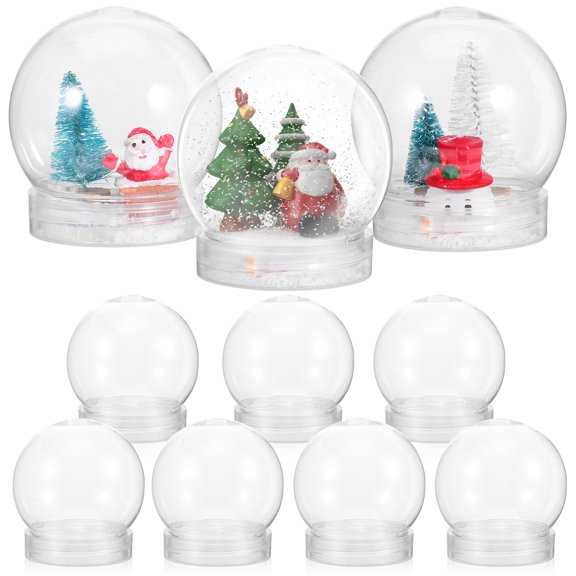 Snow Globe Kit, 10pcs Mini Clear Water Globes With Screw Off Cap Empty Snow Globe Making Props Mini Snow Globes