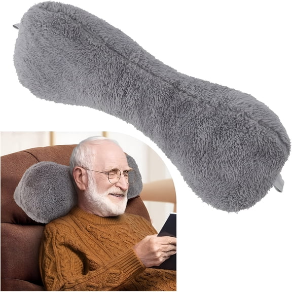 XIBUFE Recliner Headrest Pillow,Head Pillow for Sofa,Recliner Neck Pillow,Bone Couch Neck Pillow for Pain Relieve (Grey)