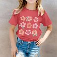 thumbnail image 2 of PMVFHDE Hauts pour Filles Hauts Basiques Tendance pour Fille Manches Courtes T-Shirts pour Fille T-Shirts Graphiques Col Rond Imprimé T-Shirt Manches Courtes Rouge Pastèque, 8-9 Ans, 2 of 5