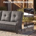 thumbnail image 3 of Giantfurnni Outdoor Wicker 3-Seater Deep Seat Rattan Sofa with Removable Cushion, Patio, Balcony, Deck Furniture, 3 of 9